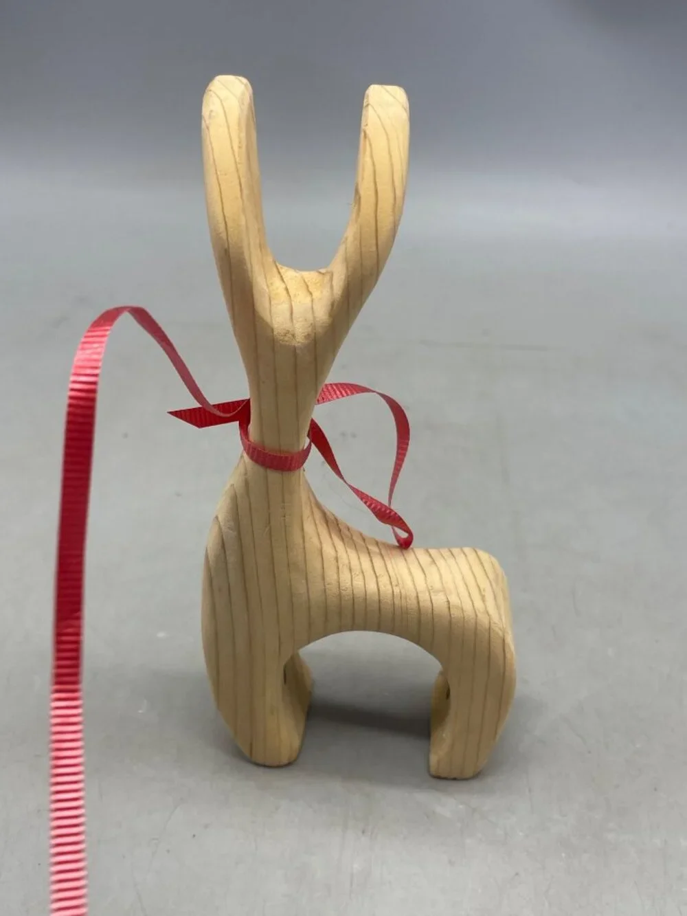 handmade Christmas reindeer carved wood figurine decoration brown 7